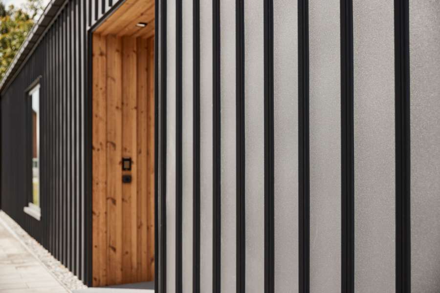 Steel and wood annex for extra space for ‘loaning out’ at Risskov Library, Risskov Bibliotek - Fortebakken 1, 8240 Risskov